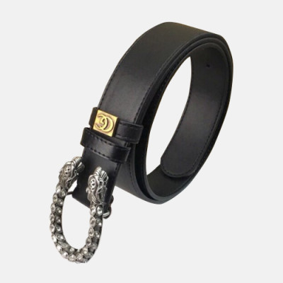 Gucci 2019 Mens Signature Steel Buckle Leather Belt - 구찌 신상 남성 시그니처 스틸 버클 레더 벨트 Guc0847x.Size(3.8cm).블랙은장