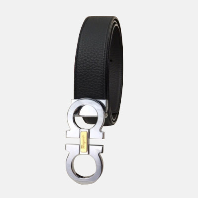 Salvatore Ferragamo 2019 Mens Gancio Buckle Leather Belt - 살바토레 페라가모 남성 간치오 버클 레더 벨트 Fer0223x.Size(3.4cm).블랙은장