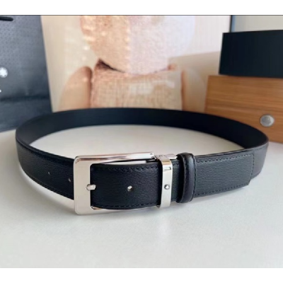 Montblanc 2023 Mens Business Leather Belt - 몽블랑 신상 남성  레더 벨트 Mont0046x.Size(3.5cm).블랙은장