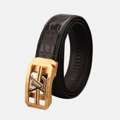 Louis vuitton 2019 Mens Signature Initial Logo Automatic Buckle Leather Belt - 루이비통 남성 신상 시그니처 이니셜 로고 오토매틱 버클 레더 벨트 Lou0882x.Size(3.5cm).2컬러(블랙은장/블랙금장)