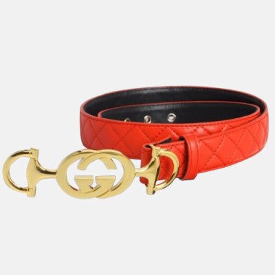 Gucci 2019 Mens Signature GG Steel Buckle Leather Belt - 구찌 신상 남성 시그니처 GG 스틸 버클 레더 벨트 Guc0859x.Size(3.0cm).레드금장