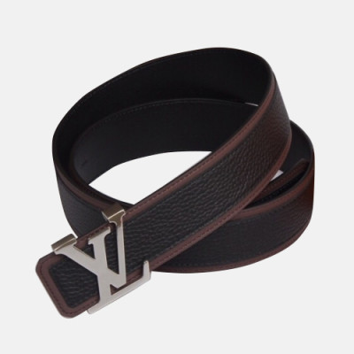 Louis vuitton 2019 Mens Signature Initial Logo Buckle Leather Belt - 루이비통 남성 신상 시그니처 이니셜 로고 버클 레더 벨트 Lou0883x.Size(3.8cm).블랙검은장