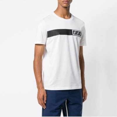 Fendi 2019 Mens Initial Logo Short Sleeved T-shirt - 펜디 남성 이니셜 로고 반팔티 Fen0155x.Size(m - 3xl).2컬러(블랙/화이트)