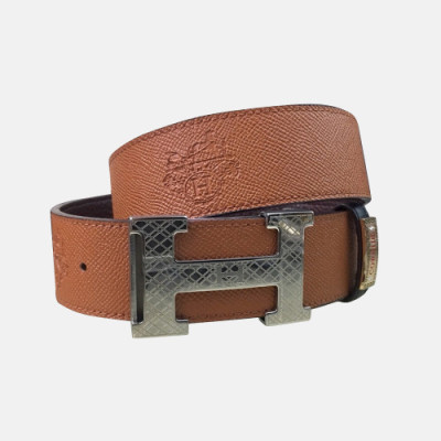 Hermes 2019 Mens Business Signature Logo Leather Belt - 에르메스 남성 비지니스 시그니처 로고 가죽 벨트 Her0196x.Size(3.8cm).브라운은장