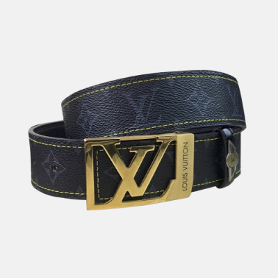 Louis vuitton 2019 Mens Signature Initial Logo Buckle Leather Belt - 루이비통 남성 신상 시그니처 이니셜 로고 버클 레더 벨트 Lou0894x.Size(3.8cm).블랙금장