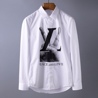 Louis vuitton 2019 Mens  Slim Fit Logo Tshirt - 루이비통 신상 남성 슬림핏 로고 셔츠 Lou0896x.Size(m - xl).화이트