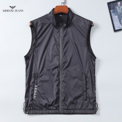 Armani 2019 Mens Business Casual Logo Vest  - 알마니 남성 비지니스 캐쥬얼 로고 조끼 Arm0169x.Size(m - 4xl).블랙