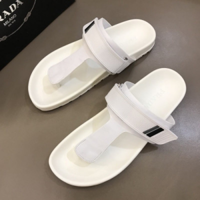 Prada 2019 Mens Velcro Strap Slipper - 프라다 남성 벨크로 스트랩 슬리퍼 Pra0520x.Size(240 - 275).화이트