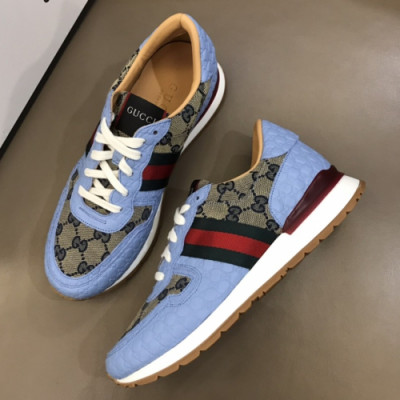 Gucci 2019 Mens Ace GG Leather Sneakers - 구찌 남성 신상 에이스 GG 레더 스니커즈 Guc0896x.Size(240 - 270).스카이블루