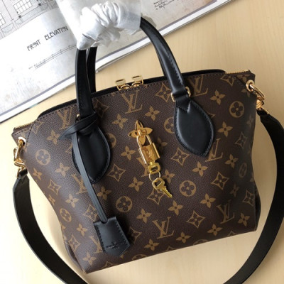 Louis Vuitton Monogram Flower Zipped Tote Shoulder Bag,29cm - 루이비통 모노그램 플라워 지퍼 토트 숄더백  M44359,LOUB1022,29cm,브라운+블랙