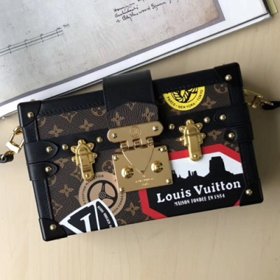 Louis Vuitton Petite Malle Shoulder Bag,18cm - 루이비통 쁘띠뜨 말 숄더백 M51600,LOUB1046 ,18cm,블랙+브라운