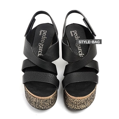 Pedro Garcia  2019 Womens Velvro Leather  Sandals - 페드로 가르시아 여성 벨크로 레더 샌들 Ped003x.Size(225 - 245).블랙