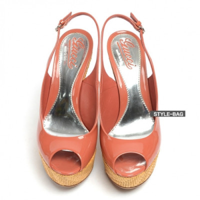 Gucci 2019 Ladies Patent Wedge Slingback - 구찌 여성 페이던트 웨지 슬링백 Guc0912x.Size(225 -  245).핑크