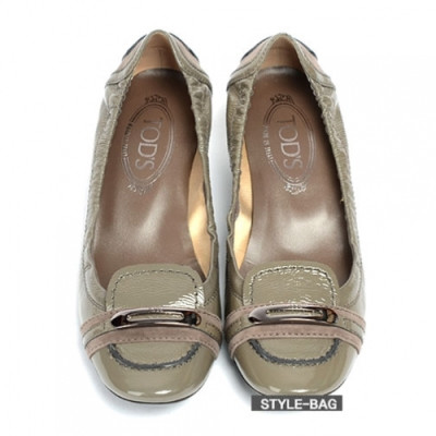 Tod's 2019 Womens Patent Flat Shoes - 토즈 여성 페이던트 플랫 슈즈 Tod0032x.Size(225 - 245).카키