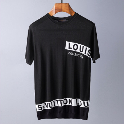 Louis Vuitton 2019 Mens Logo Crew - neck Cotton Short Sleeved T-shirt - 루이비통 남성 로고 크루넥 코튼 반팔티 Lou0921x.Size(m- 3xl).블랙