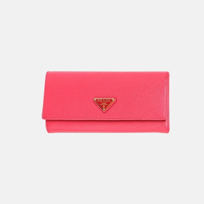 Prada 2019 Womens Saffiano Steel Logo Long Wallet 1MH132 - 프라다 여성 사피아노 스틸 고로 장지갑 Pra0539x.Size(19cm).핫핑크