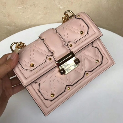 Michael Kors 2019 Leather Chain Cross Bag, 21CM - 마이클 코어스 2019 레더 체인 크로스백,MKB0267, 21CM,핑크