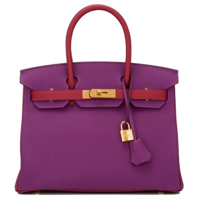 Hermes Birkin Togo Leather Tote Shoulder Bag ,30cm - 에르메스 버킨 토고 레더  여성용 토트 숄더백 HERB0672,30cm,퍼플