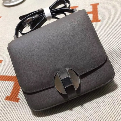 Hermes 2002 Ever Color Leather Shoulder Bag ,20cm - 에르메스 2002 에버컬러 레더 숄더백 HERB0708,20cm,다크그레이