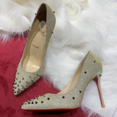 Christian Loubutin 2019 Glitter Patent Stud High-heel Pumps  - 크리스챤 루부탱 글리터 페이던트 스터드 하이힐 펌프스 Btin0035x.Size (225 - 255).골드