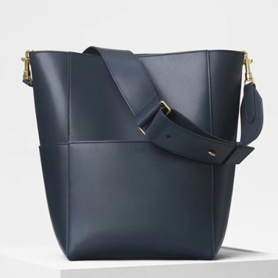 Celine Leather Sangle Shoulder Bag,33CM - 셀린느 레더 상글 숄더백 ,77427-13,33CM,네이비