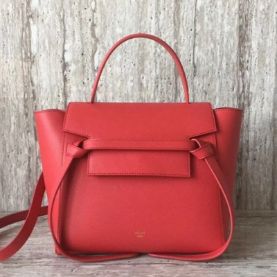 Celine Leather Belt Shoulder Bag,23CM - 셀린느 레더 벨트 숄더백 ,98310-2,23CM,레드