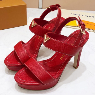 Louis Vuitton 2019 Womens New wea V Logo Leather Sandal - 루이비통 여성 브이 로고 레더 샌들 Lou0957x.Size(220 - 255).레드