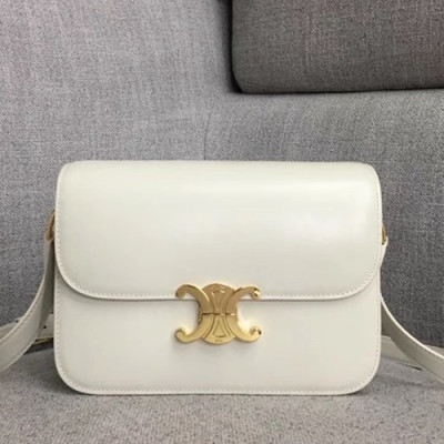 Celine 2019 Leather Women Shoulder Bag,22CM - 셀린느 2019 레더 여성용 숄더백 ,187368-5,22CM,화이트