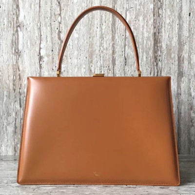 Celine  Leather Women Tote Bag,32CM - 셀린느 레더 여성용 토트백 ,90052-1,32CM,브라운