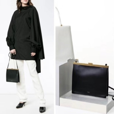 Celine Leather Shoulder Bag,23CM - 셀린느 레더 여성용 숄더백 ,90051 - 1,23CM,블랙