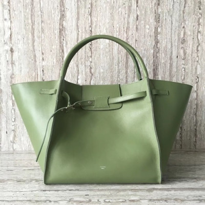 Celine Tote Shoulder Bag,33CM - 셀린느 레더 토트 숄더백 ,55425-4,33CM,연두