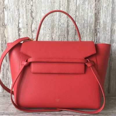 Celine Leather Large Belt Shoulder Bag,28CM - 셀린느 레더 라지 벨트 숄더백 ,98311-1,28CM,레드