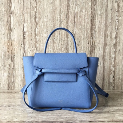 Celine Leather Mini Belt Shoulder Bag,20CM - 셀린느 레더 미니  벨트 숄더백 ,99970-3,20CM,블루