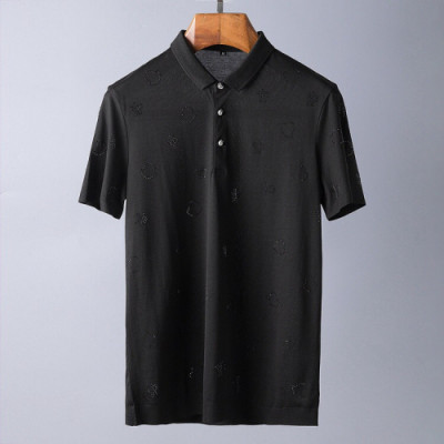 Mocler 2019 Mens Business Polo Cotton Short Sleeved T-shirt - 몽클레어 남성 비지니스 폴로 코튼 반팔티 Moc0471x.Size(m - 3xl).블랙