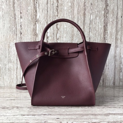 Celine Tote Shoulder Bag,26CM - 셀린느 레더 토트 숄더백 ,55426-6,26CM,와인