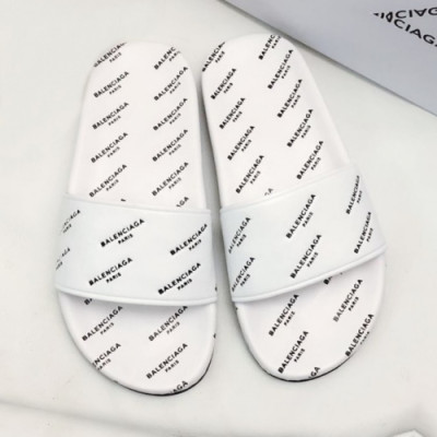 Balenciaga 2019 Mm/Wm Logo Leather Slipper - 발렌시아가 남자 로고 레더 샌들 Bal0154x.Size(225 - 275).2컬러(블랙/화이트)