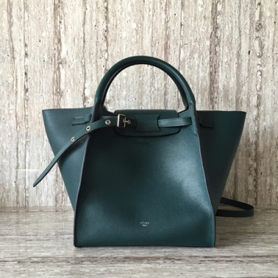 Celine Tote Shoulder Bag,26CM - 셀린느 레더 토트 숄더백 ,55426-15,26CM,다크그린