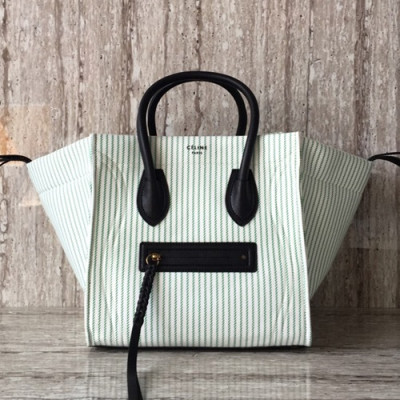 Celine Canvas Luggage Tote Bag,30CM - 셀린느 캔버스 러기지 토트백 ,9901-4,30CM,화이트+그린