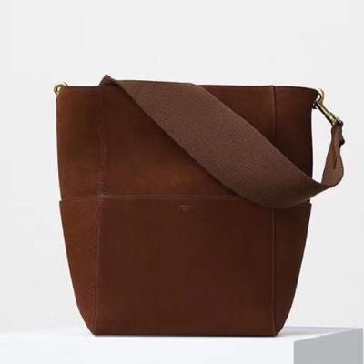 Celine Leather Sangle Shoulder Bag,33CM - 셀린느 레더 상글 숄더백 77427-15,33CM,브라운