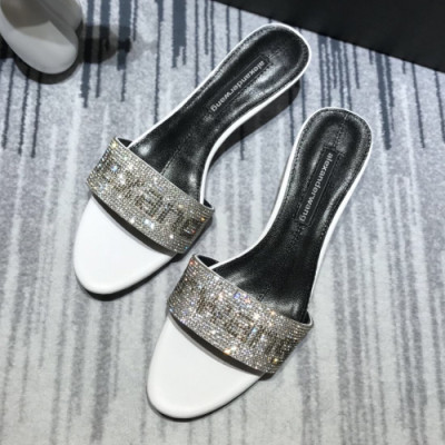 Alexander wang 2019 Womens Patent Embellished Strass  Slipper - 알렉산더왕 여성 페이턴트 스트라스 슬리퍼 Alw007x.(220 - 250).화이트