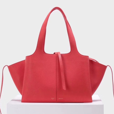 Celine Tri-Fold Leather Tote Bag,32CM - 셀린느 트리 폴드 레더 토트백 ,CELB0009,32CM,레드