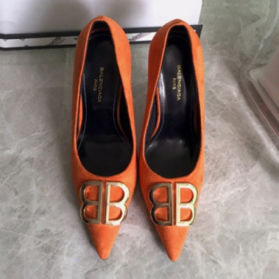 Balenciaga 2019 Womens BB Metal Logo Suede Pumps - 발렌시아가 여성 메탈 로고 스웨이드 펌프스 Bal0169x.Size(220 - 250).오렌지