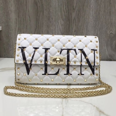 Valentino 2019 Rockstud Chain Shoulder Bag,23.5CM - 발렌티노 2019 락스터드 여성용 체인 숄더백 ,0137 - VTB0025,23.5CM,화이트