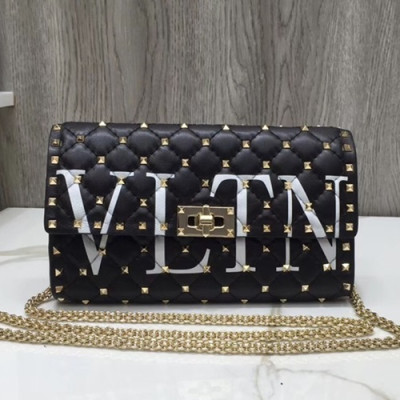 Valentino 2019 Rockstud Chain Shoulder Bag,23.5CM - 발렌티노 2019 락스터드 여성용 체인 숄더백 ,0137 - VTB0026,23.5CM,블랙