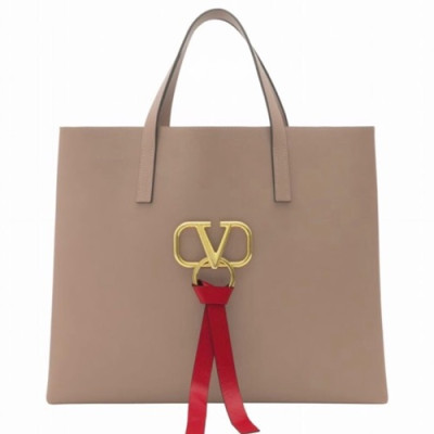 Valentino 2019 V-ring Tote Shopper Bag,39CM - 발렌티노 2019 브이링 여성용 토트 쇼퍼백 ,0090 - VTB0029,39CM,베이지