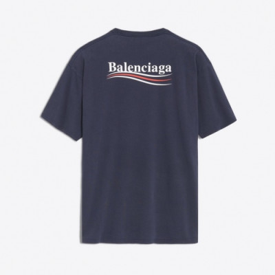 Balenciaga 2019 Mens Wave Logo Cotton Short Sleeved Tshirt - 발렌시아가 남성 웨이브 로고 코튼 반팔티 Bal0173x.Size(xs - m).3컬러(블랙/블루/네이비)