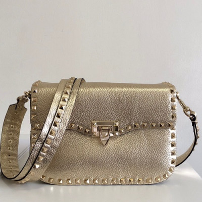 Valentino 2019 Leather Garavani Rockstud Shoudler Bag,26CM - 발렌티노 2019 레더 가라바니 락스터드 숄더백,0936 - VTB0120,26CM,옐로우골드