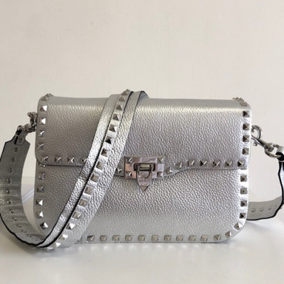 Valentino 2019 Leather Garavani Rockstud Shoudler Bag,26CM - 발렌티노 2019 레더 가라바니 락스터드 숄더백,0936 - VTB0122,26CM,실버