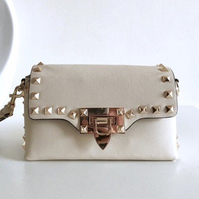 Valentino 2019 Leather Rockstud Mini Cross Bag,16.5CM - 발렌티노 2019 레더 락스터드 미니 크로스백,0045 - VTB0126,16.5CM,화이트