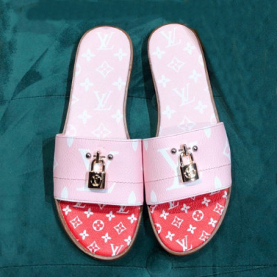 Louis Vuitton 2019 Womens Initial Logo Lock it Slipper- 루이비통 여성 이니셜 로고 슬리퍼 Lou0982x.Size(225 - 255).레드